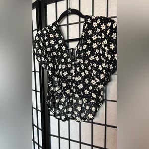 Flower Crop Top Blouse